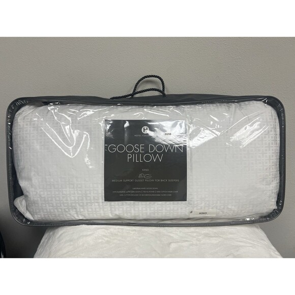 Hotel Collection European White Goose Down Medium Support King Pillow - Picture 1 of 5